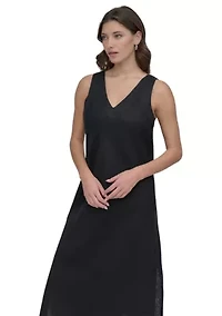 Women's Sleeveless V-Neck Midi Dress
