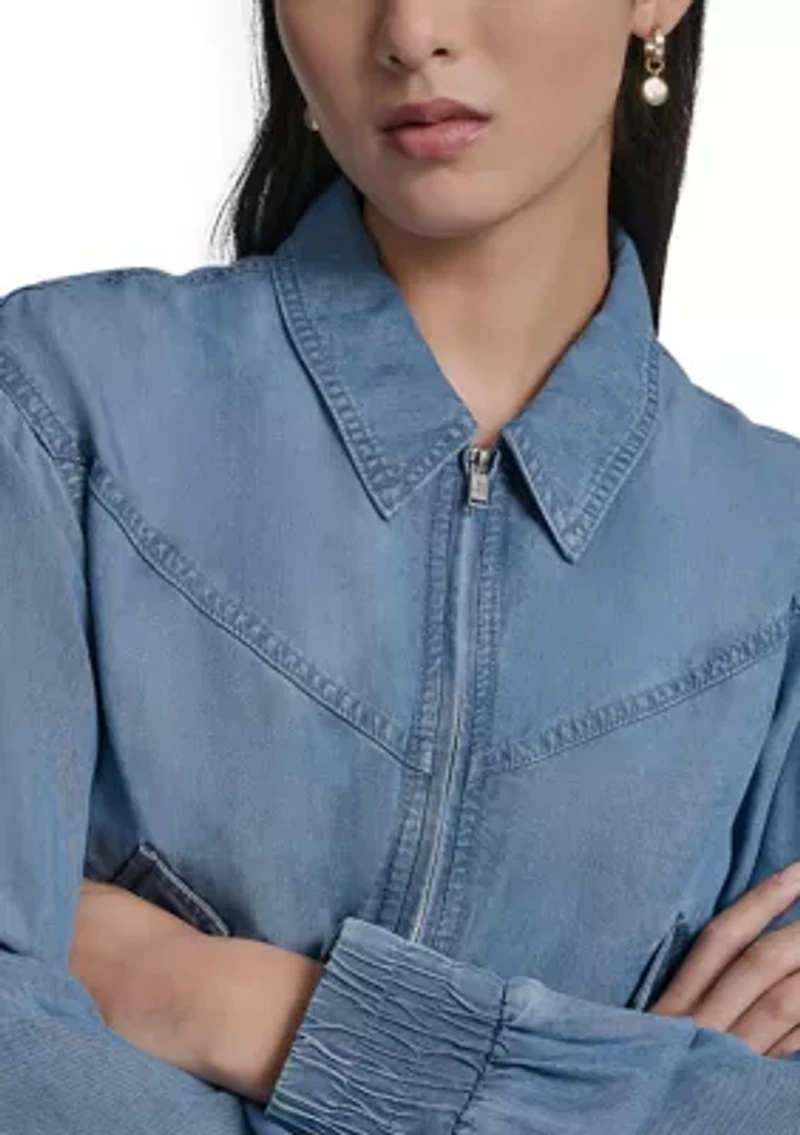 Women's Zip Front Tencel Jacket