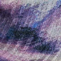 Women's Short Sleeve V-Neck Ruch Brushstroke Print Knit Top