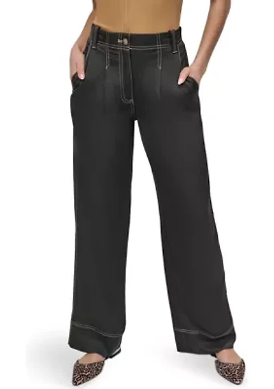 Women's Wide Leg Top Stitch Pants