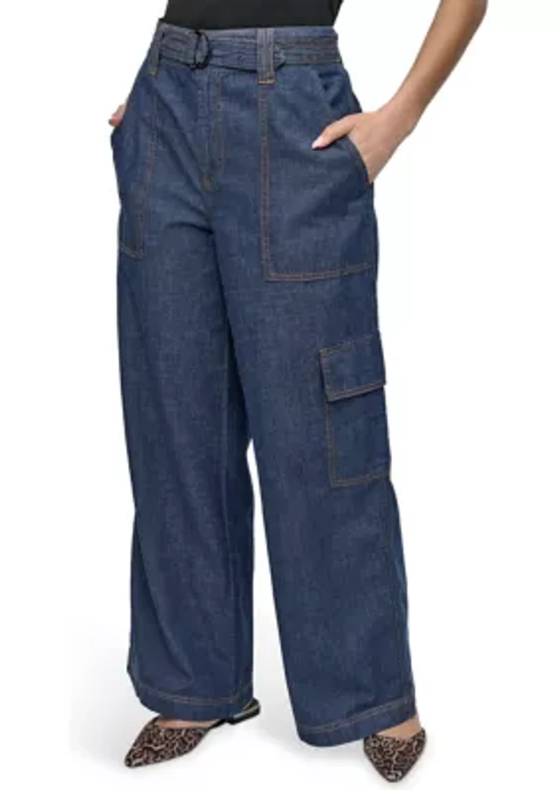 Women's Wide Leg Chambray Pants