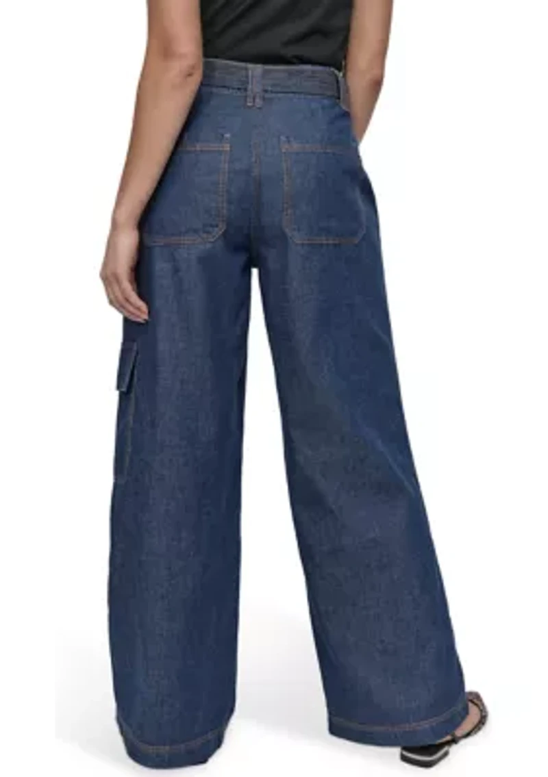 Women's Wide Leg Chambray Pants