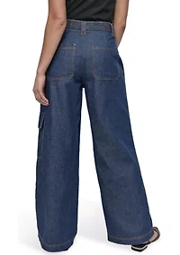 Women's Wide Leg Chambray Pants