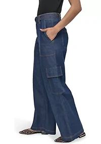 Women's Wide Leg Chambray Pants