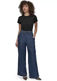 Women's Wide Leg Chambray Pants