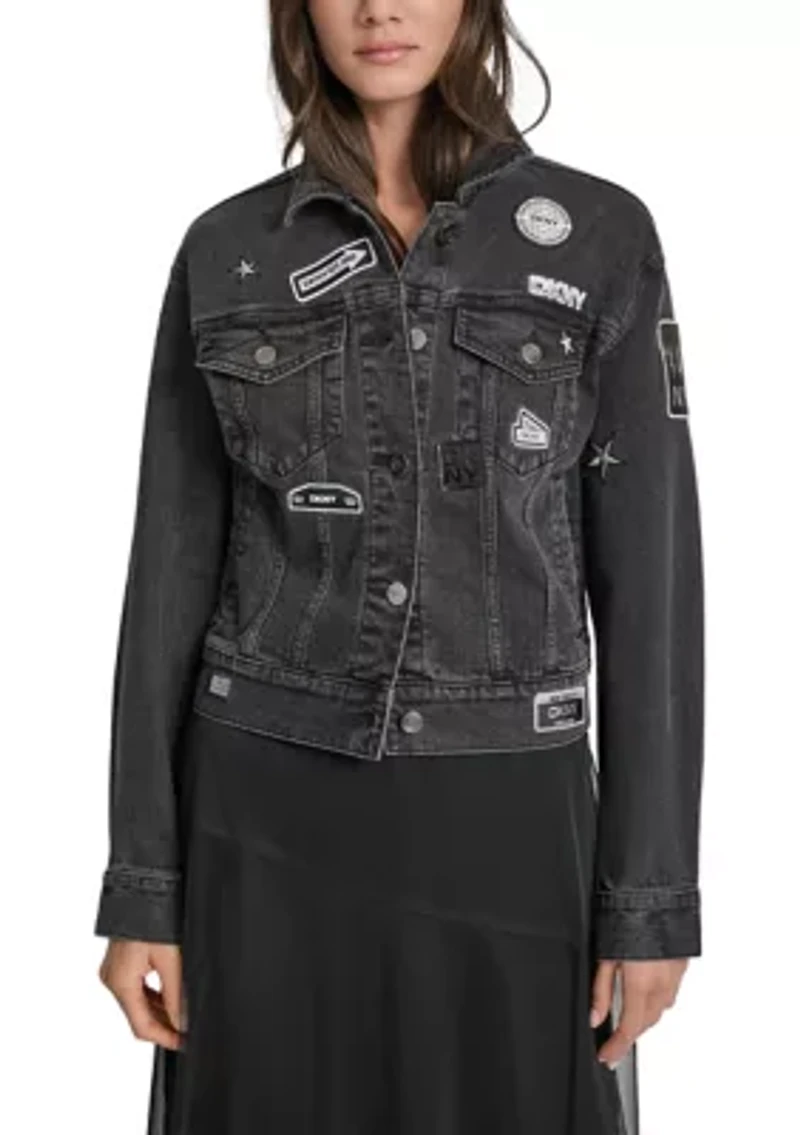 Women's Patch Pin Denim Jacket