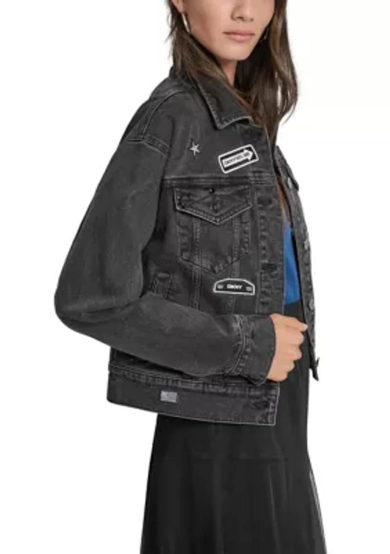 Women's Patch Pin Denim Jacket