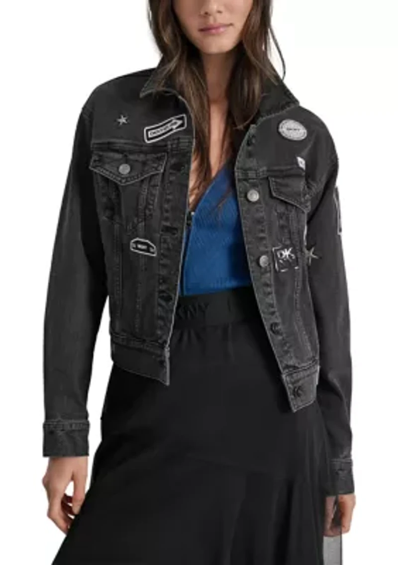 Women's Patch Pin Denim Jacket