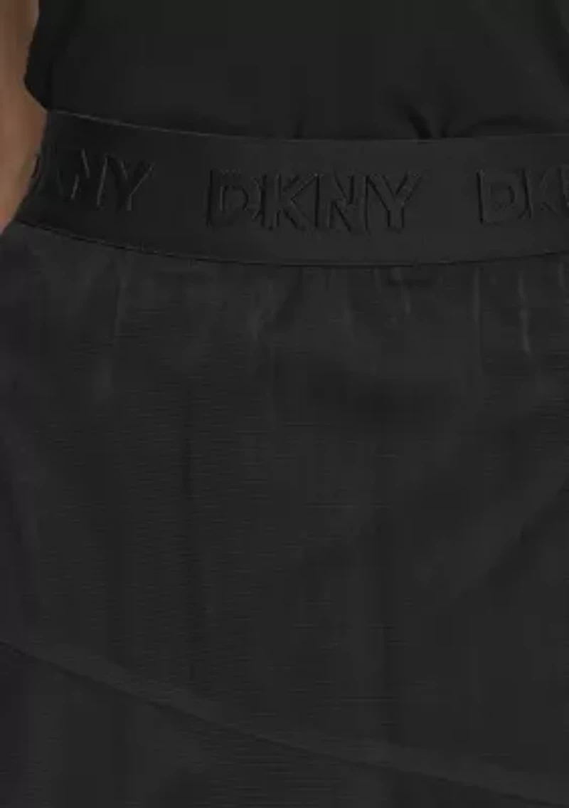 Women's Mesh Overlay Midi Skirt