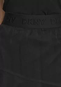 Women's Mesh Overlay Midi Skirt