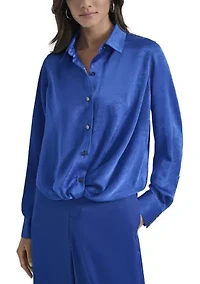Women's Long Sleeve Twist Front Shirt