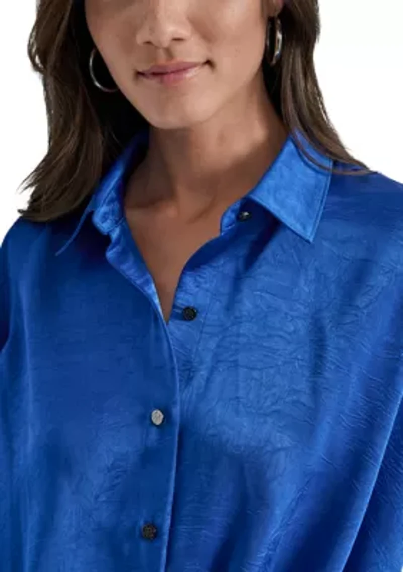 Women's Long Sleeve Twist Front Shirt