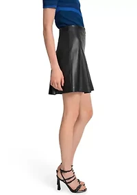 Women's Pleated Vegan Leather Skirt