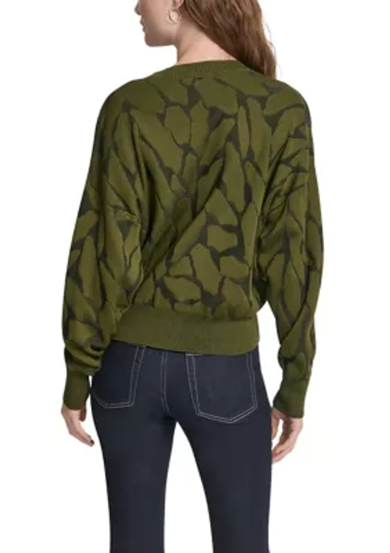 Women's Long Sleeve Textured V-Neck Sweater