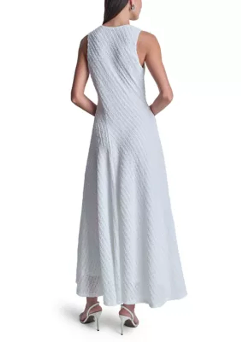 Women's Sleeveless V-Neck Asymmetrical Crochet Dress