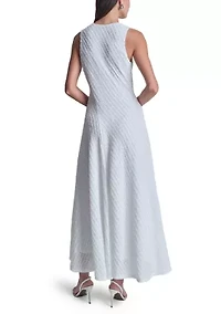 Women's Sleeveless V-Neck Asymmetrical Crochet Dress