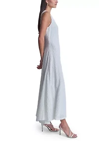 Women's Sleeveless V-Neck Asymmetrical Crochet Dress