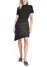 Women's Asymmetrical Fringe Skirt