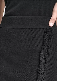 Women's Fring Trim Sweater Skirt