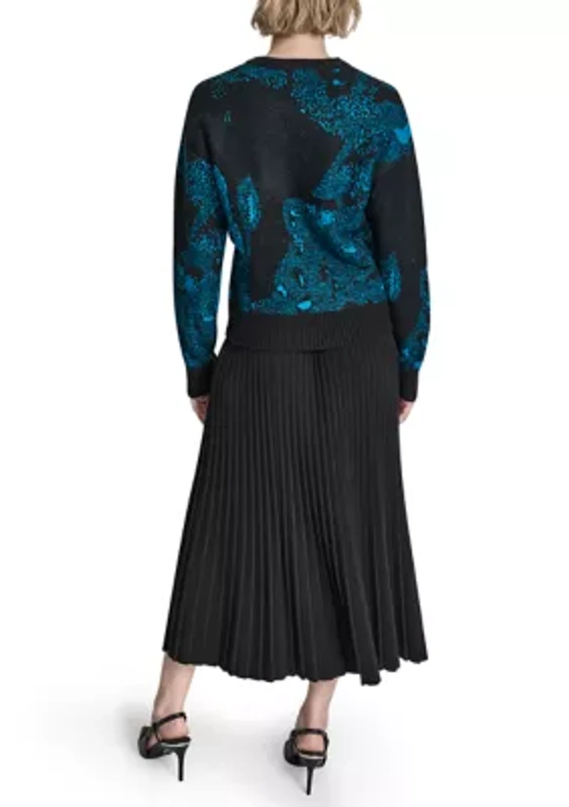 Women's Printed Crew Neck Sweater