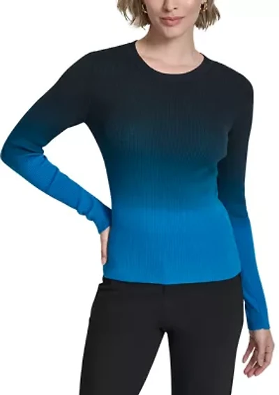 Women's Long Sleeve Dip Dyed Sweater