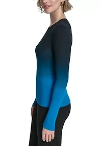 Women's Long Sleeve Dip Dyed Sweater