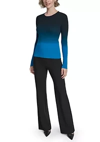 Women's Long Sleeve Dip Dyed Sweater