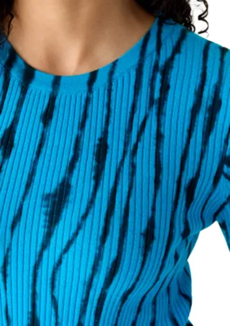 Women's Ribbed Graffiti Crew Neck Sweater