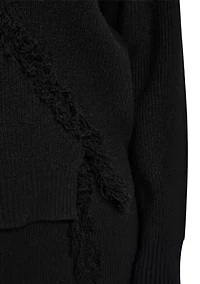 Women's Long Sleeve Fringe Trim Sweater