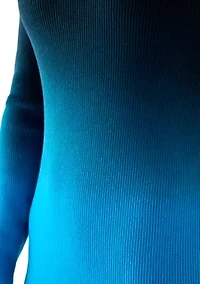 Women's Long Sleeve Dip Dye Ribbed Midi Dress