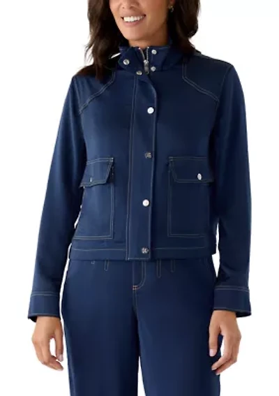 Women's Two Pocket Funnel Neck Jacket