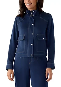 Women's Two Pocket Funnel Neck Jacket