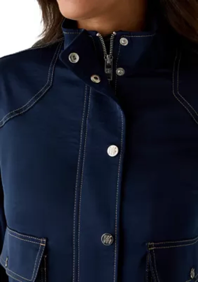 Women's Two Pocket Funnel Neck Jacket