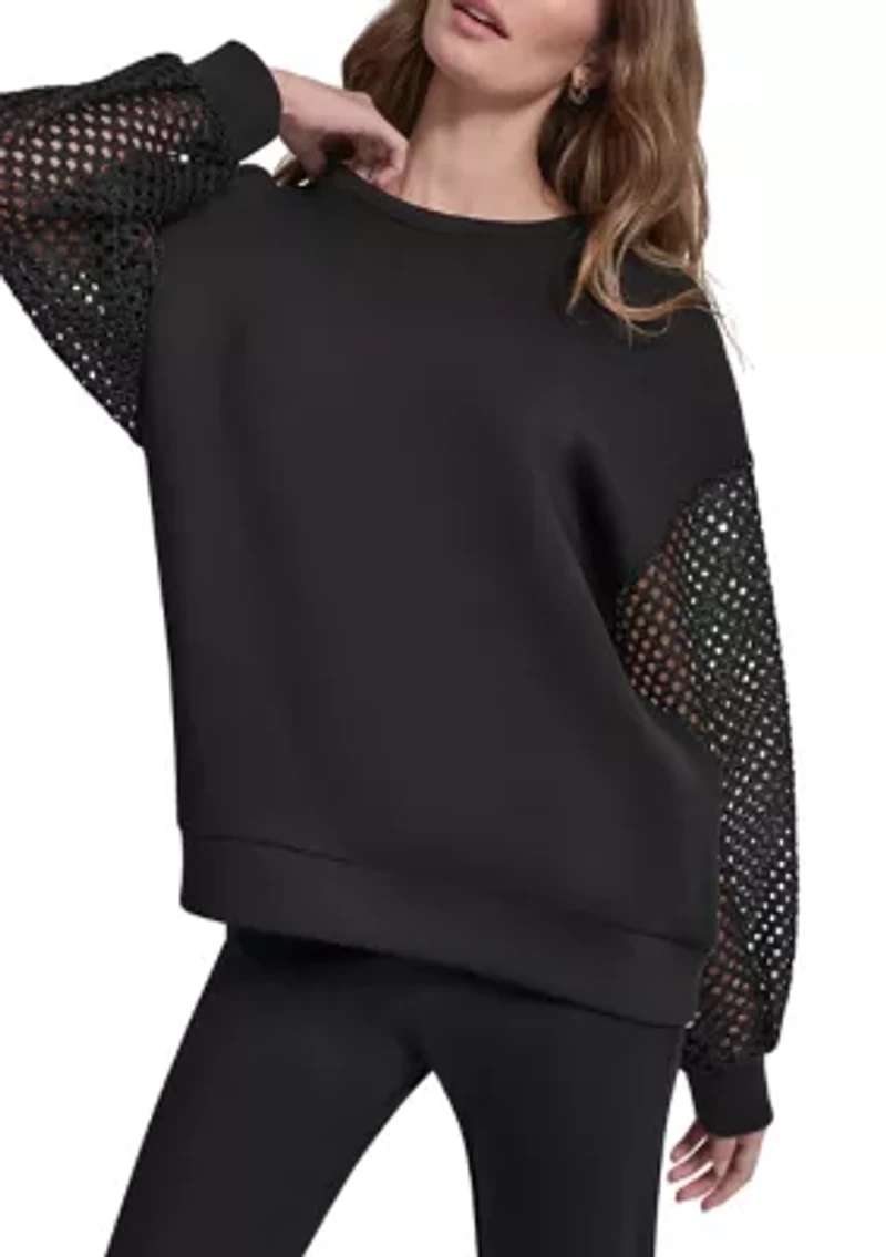 Women's Crochet Sleeve Sweater