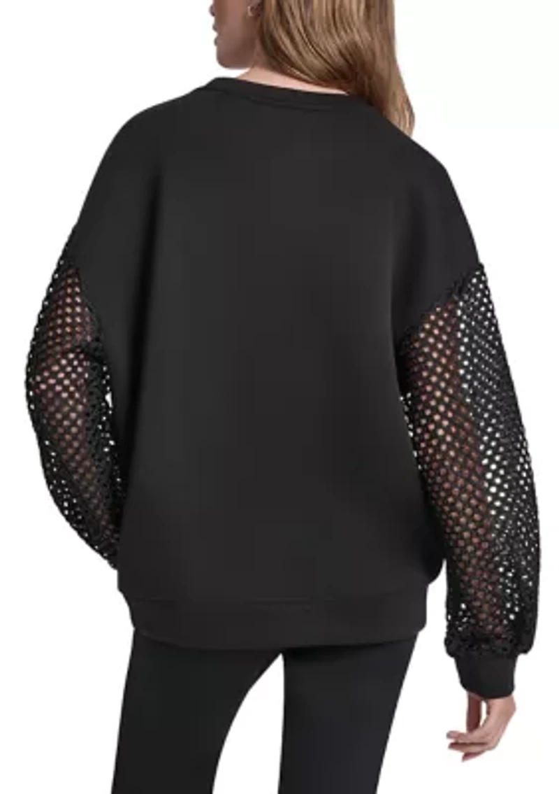 Women's Crochet Sleeve Sweater