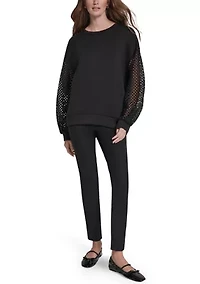 Women's Crochet Sleeve Sweater