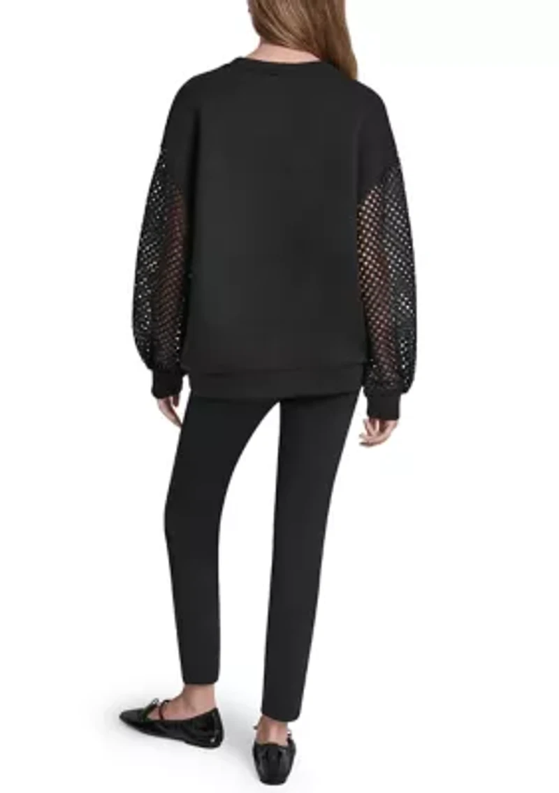 Women's Crochet Sleeve Sweater