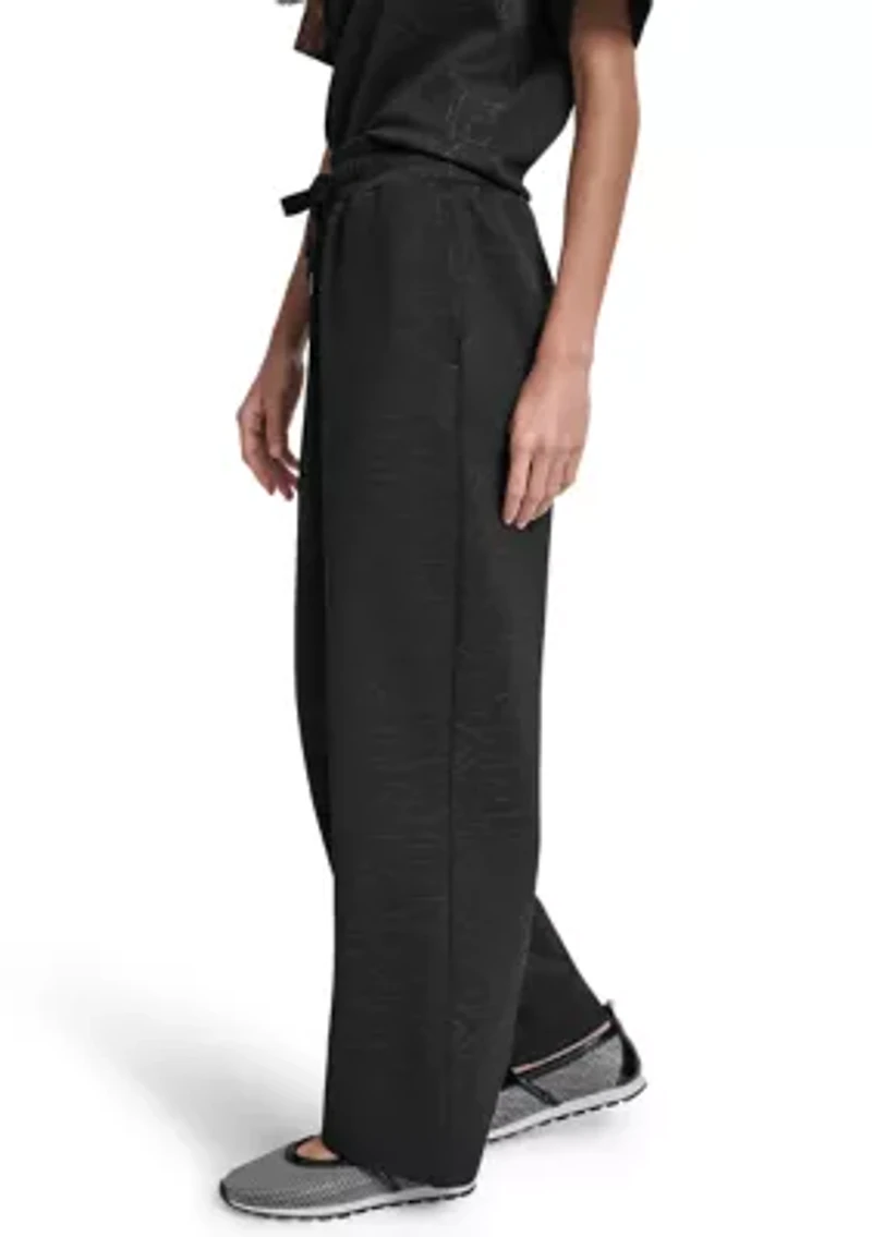 Women's Debossed Wide Leg Scuba Sweatpants