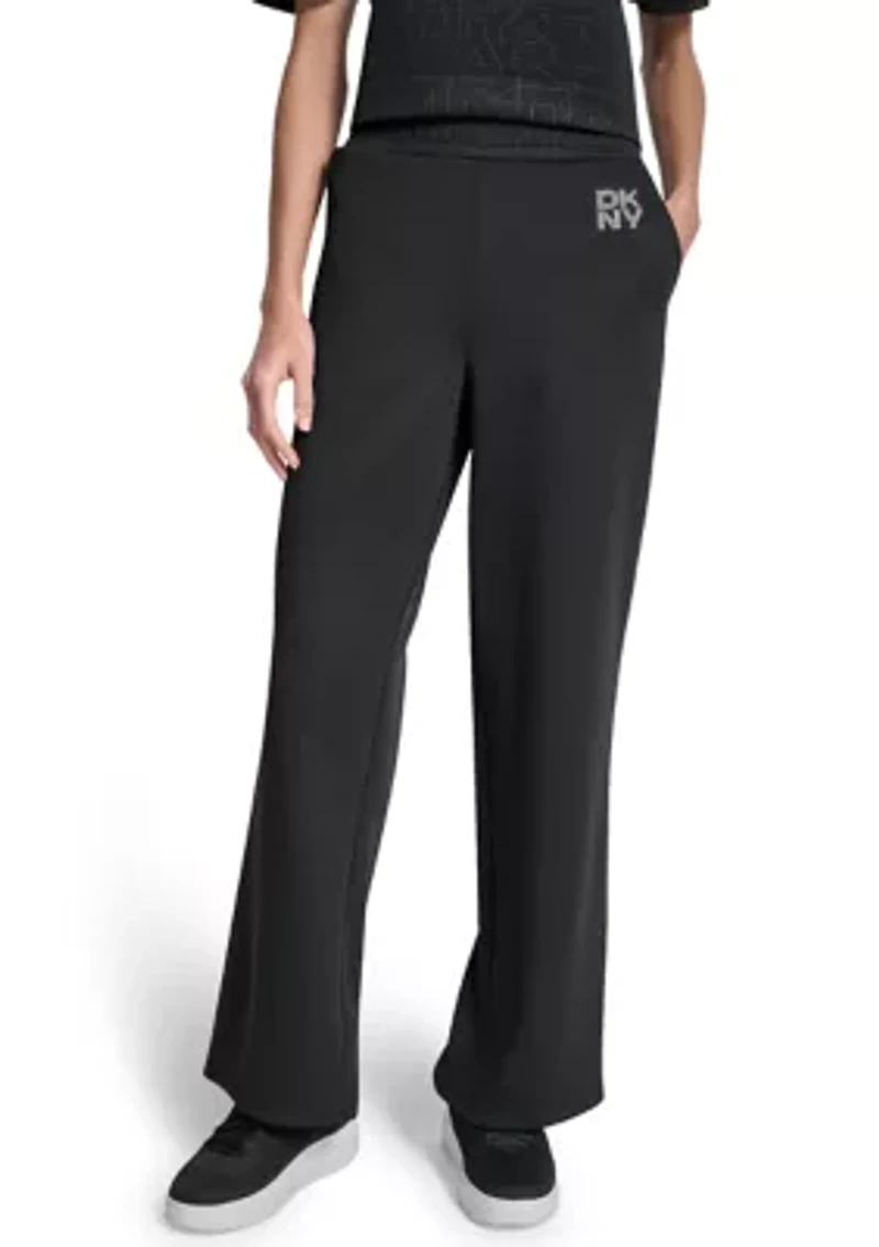 Scuba Wide Leg Pull-On Logo Pants