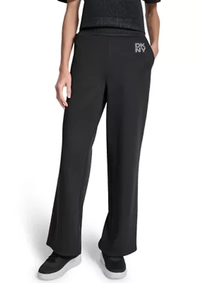 Scuba Wide Leg Pull-On Logo Pants