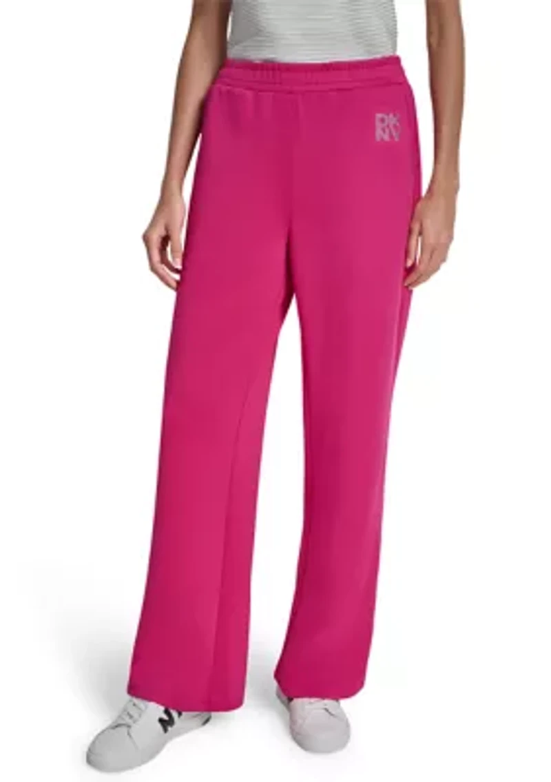 Scuba Wide Leg Pull-On Logo Pants
