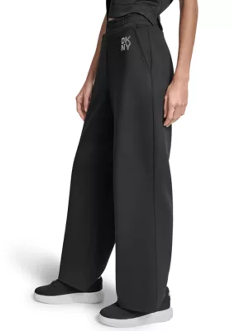 Scuba Wide Leg Pull-On Logo Pants