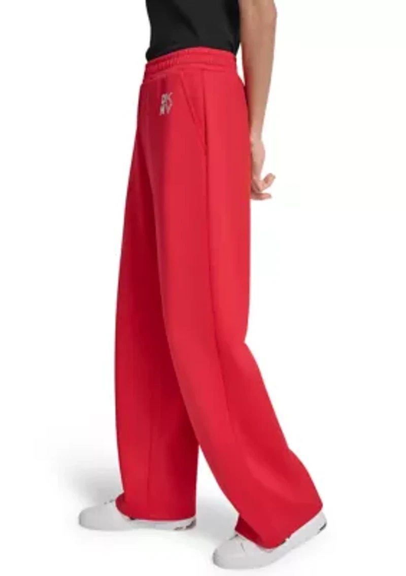 Scuba Wide Leg Pull-On Logo Pants