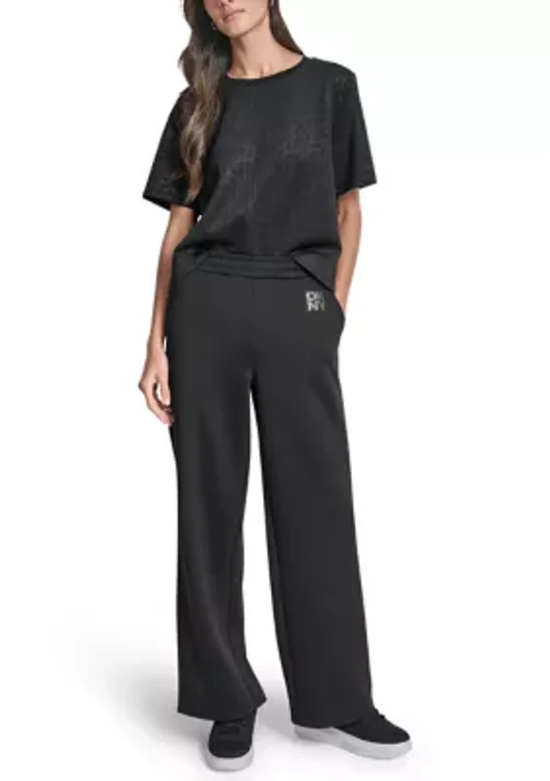 Scuba Wide Leg Pull-On Logo Pants