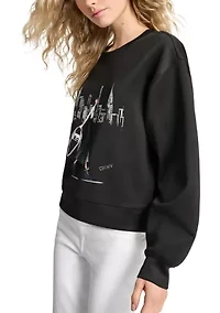 Women's Long Sleeve NYC Graphic Scuba Pullover