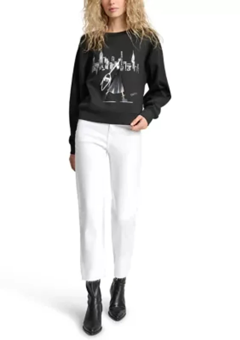 Women's Long Sleeve NYC Graphic Scuba Pullover