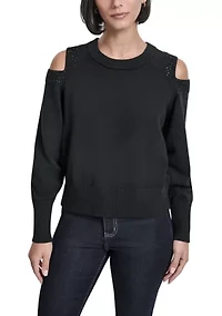 Women's Long Cold Shoulder Sweater