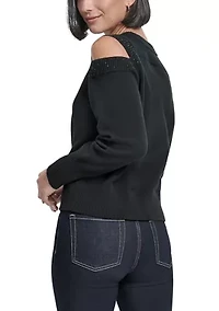 Women's Long Cold Shoulder Sweater