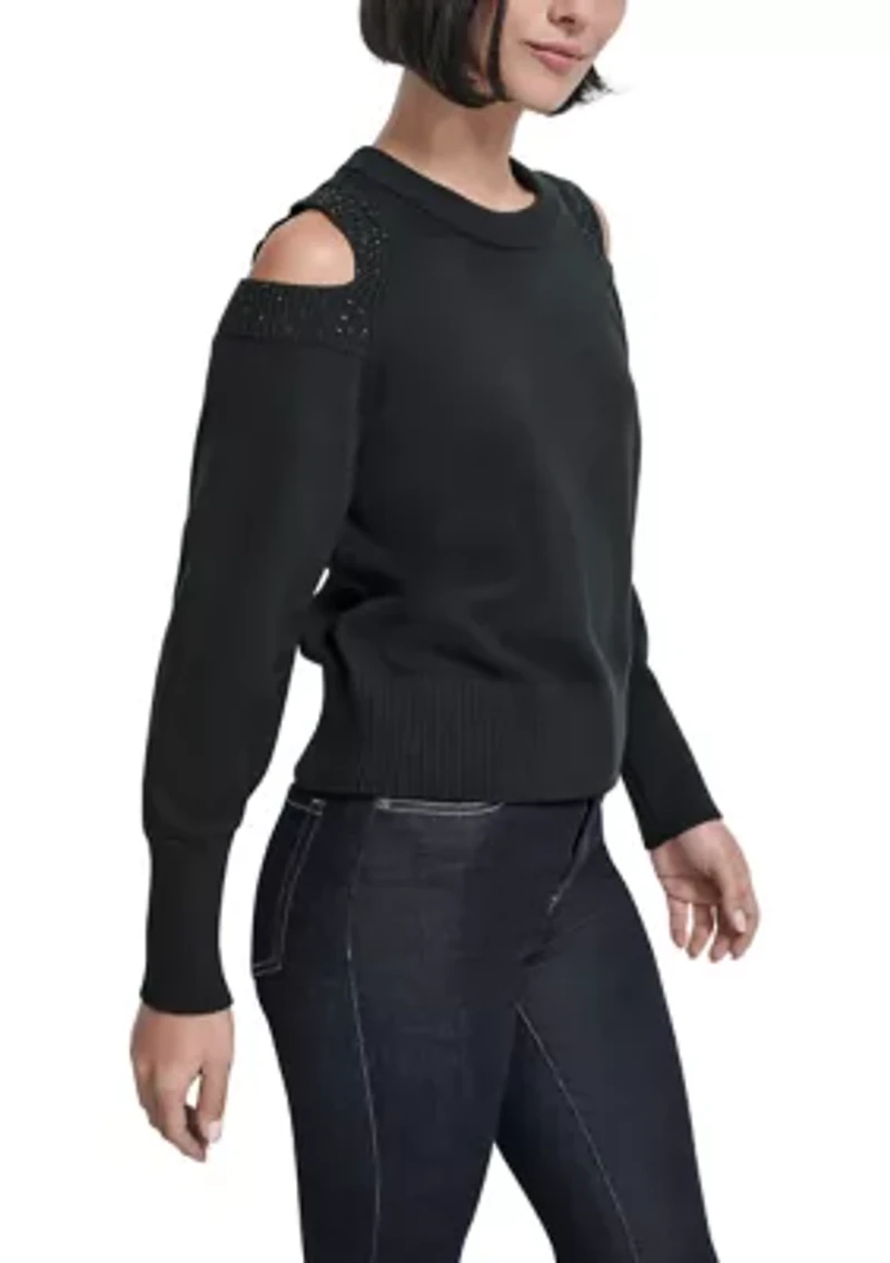 Women's Long Cold Shoulder Sweater