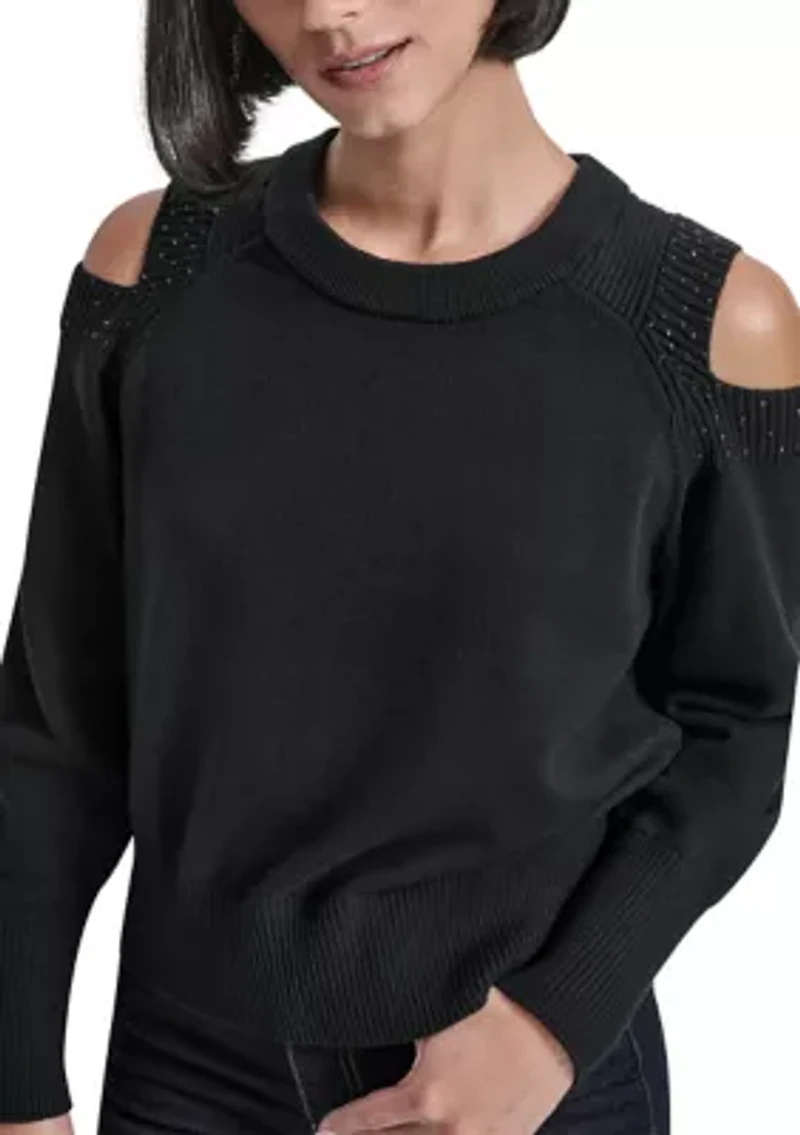 Women's Long Cold Shoulder Sweater